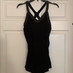 WHBM embellished black Dressy Tank Top SZ M